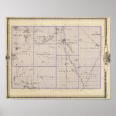 Kaart van het district Worth, staat Iowa Poster (Voorkant)