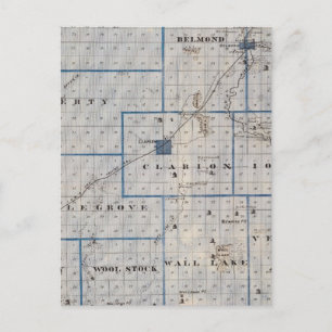 Kaart van het district Wright, staat Iowa