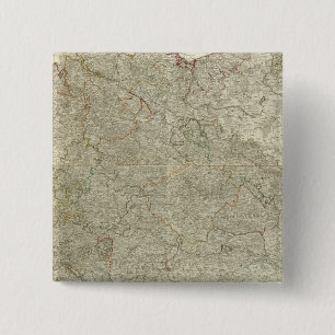 Kaart van het Duitse Rijk Vierkante Button 5,1 Cm
