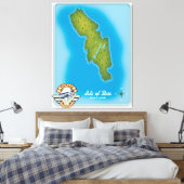 Kaart van het eiland Bute Canvas Afdruk (Insitu (Slaapkamer))