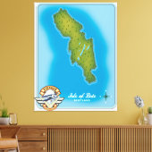 Kaart van het eiland Bute Canvas Afdruk (Insitu (Woonkamer))