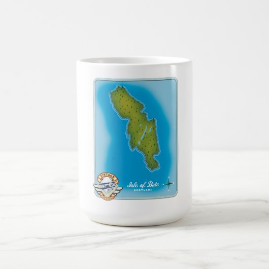 Kaart van het eiland Bute Koffiemok (Center)
