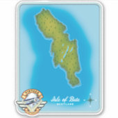 Kaart van het eiland Bute Sticker (Voorkant)