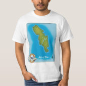 Kaart van het eiland Bute T-shirt (Voorkant)