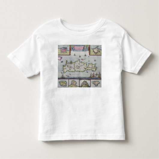 Kaart van het eiland Candia Kinder Shirts (Voorkant)