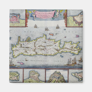Kaart van het eiland Candia Magneet