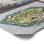 Kaart van het eiland Candia Poster (Hoek)