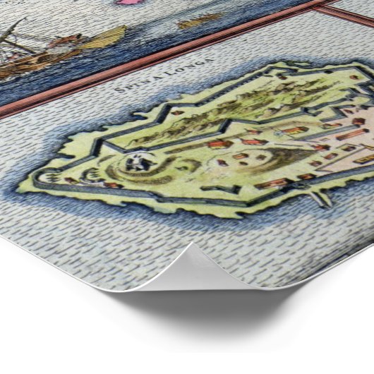 Kaart van het eiland Candia Poster (Hoek)