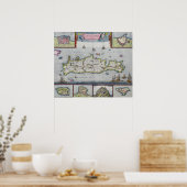 Kaart van het eiland Candia Poster (Keuken)