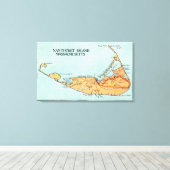 Kaart van het eiland canvas afdruk (Insitu (Houten vloer))