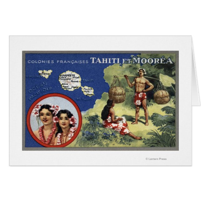 Kaart van het eiland en Moorea (Voorkant Horizontaal)