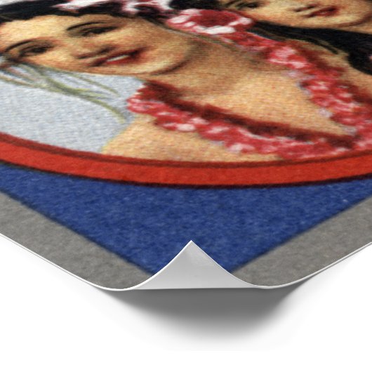 Kaart van het eiland en Moorea Poster (Hoek)