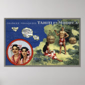 Kaart van het eiland en Moorea Poster (Voorkant)