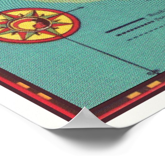  kaart van het eiland Hawaii Poster (Hoek)