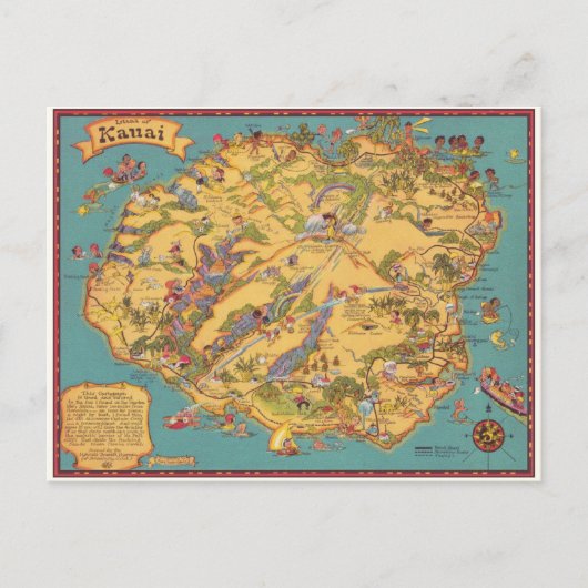  kaart van het eiland Kauai (Voorkant)