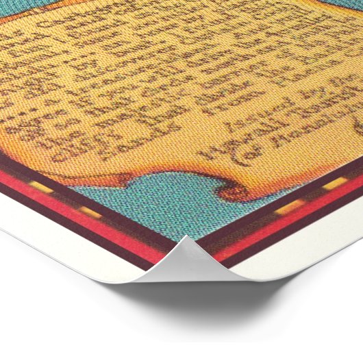  kaart van het eiland Kauai Poster (Hoek)