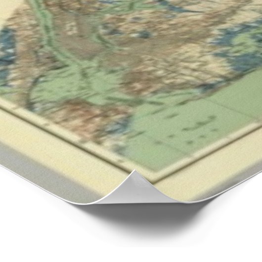 Kaart van het eiland Long Poster (Hoek)