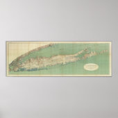 Kaart van het eiland Long Poster (Voorkant)