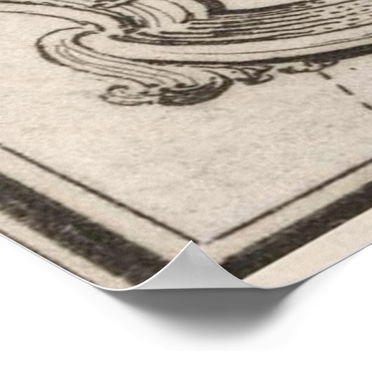  kaart van het eiland Menorca (1764) Poster (Hoek)