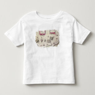Kaart van het eiland Molukken, gegraveerd Kinder Shirts