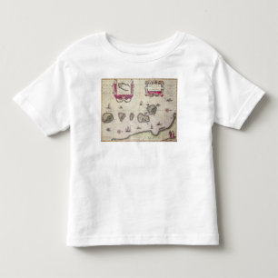 Kaart van het eiland Molukken, gegraveerd Kinder Shirts