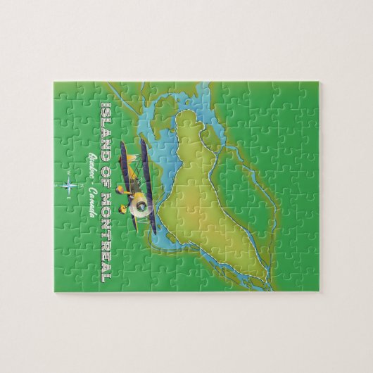 kaart van het eiland Montreal Canada Legpuzzel (Horizontaal)