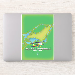 kaart van het eiland Montreal Canada Sticker