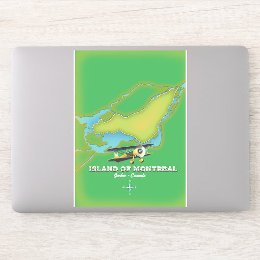 kaart van het eiland Montreal Canada Sticker (Computer)