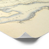  kaart van het eiland Montreal, Quebec Poster (Hoek)