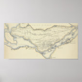 kaart van het eiland Montreal, Quebec Poster (Voorkant)