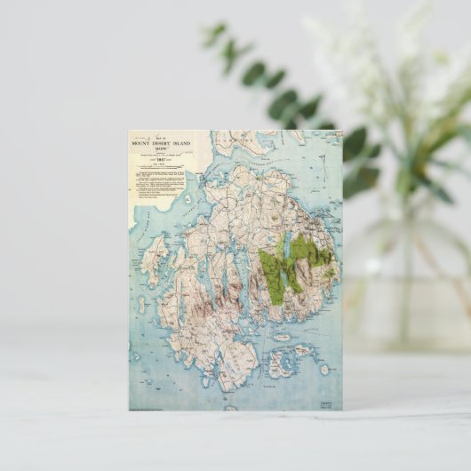 Kaart van het eiland Mount Desert, Maine (1917) (Staand voorkant)