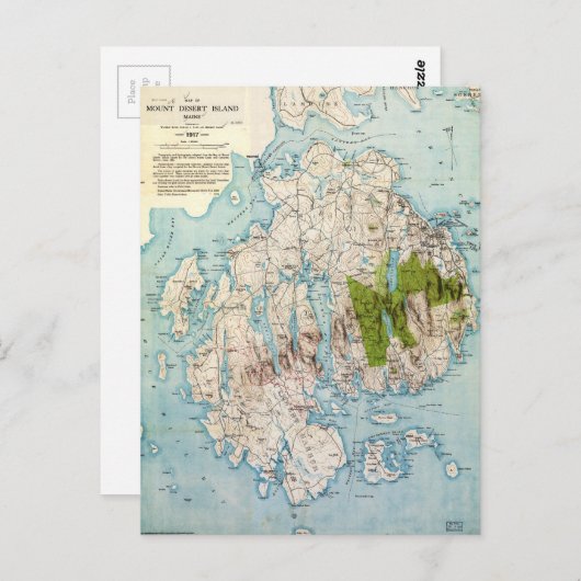 Kaart van het eiland Mount Desert, Maine (1917) (Voorkant / Achterkant)