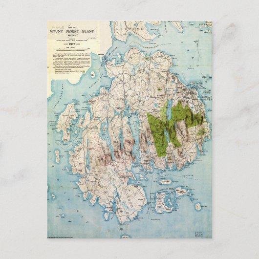 Kaart van het eiland Mount Desert, Maine (1917) (Voorkant)