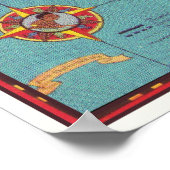 kaart van het eiland Oahu Poster (Hoek)