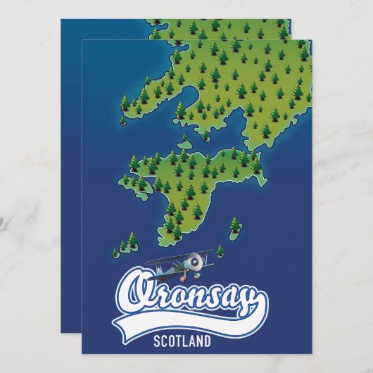 kaart van het eiland Oronsay Scotland (Voorkant / Achterkant)