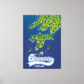 kaart van het eiland Oronsay Scotland Canvas Afdruk (Voorkant)