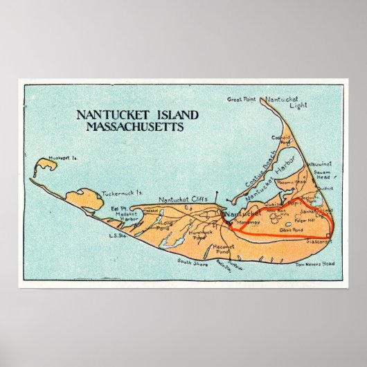 Kaart van het eiland poster (Voorkant)