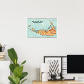 Kaart van het eiland poster (Thuiskantoor)