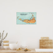 Kaart van het eiland poster (Keuken)