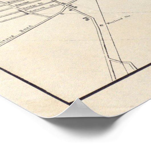  kaart van het eiland Providence Rhode (1899) Poster (Hoek)