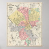  kaart van het eiland Providence Rhode (1899) Poster (Voorkant)