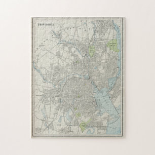  kaart van het eiland Providence Rhode (1901) Legpuzzel