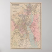 kaart van het eiland Providence Rhode (1901) Poster (Voorkant)