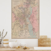  kaart van het eiland Providence Rhode (1901) Poster (Keuken)