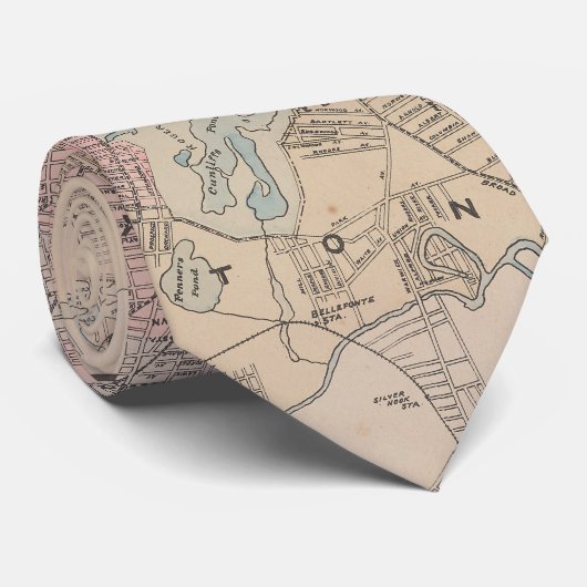 kaart van het eiland Providence Rhode (1901) Stropdas (Opgerold)