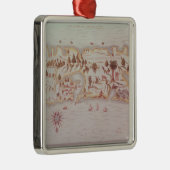 Kaart van het eiland Puerto Rico, 1599 Metalen Ornament (Rechts)
