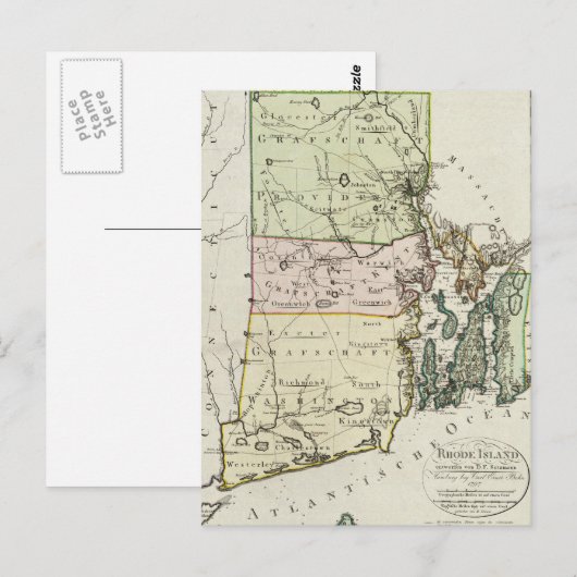  kaart van het eiland Rhode (1797) (Voorkant / Achterkant)