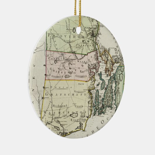  kaart van het eiland Rhode (1797) Keramisch Ornament (Rechts)