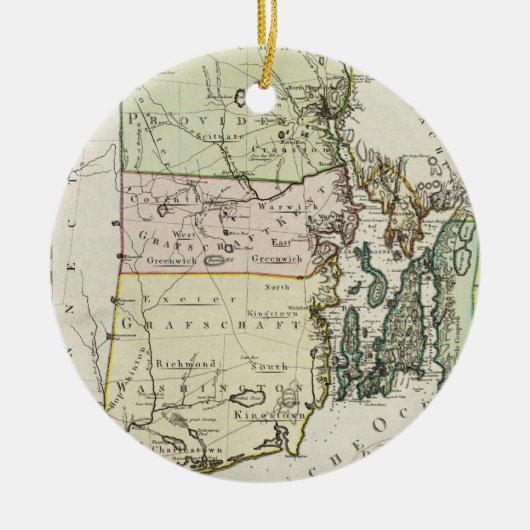  kaart van het eiland Rhode (1797) Keramisch Ornament (Voorkant)