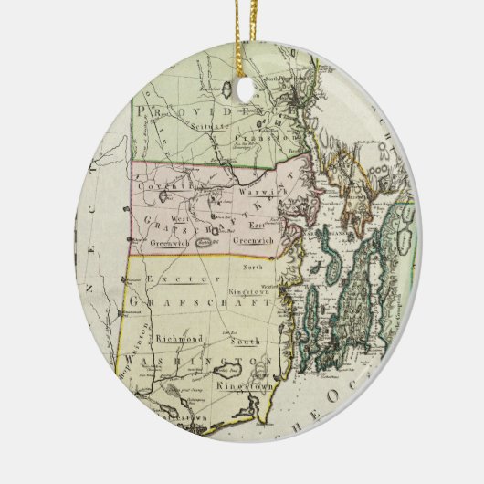  kaart van het eiland Rhode (1797) Keramisch Ornament (Links)